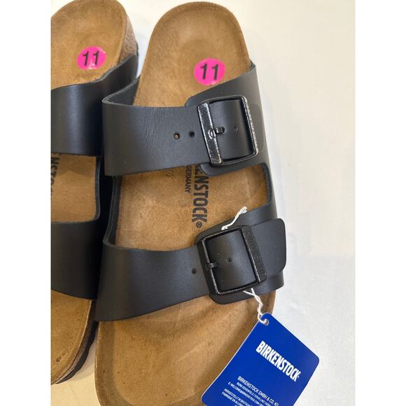 Birkenstock Arizona Black Strap Oiled-Leather Sandals Sz 44/US Men’s 11 NWT